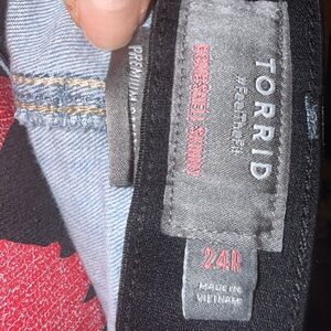 Torrid Black and Blue Premium Skinny Jeans